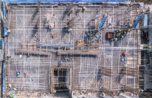 foto dall'alto di un cantiere
