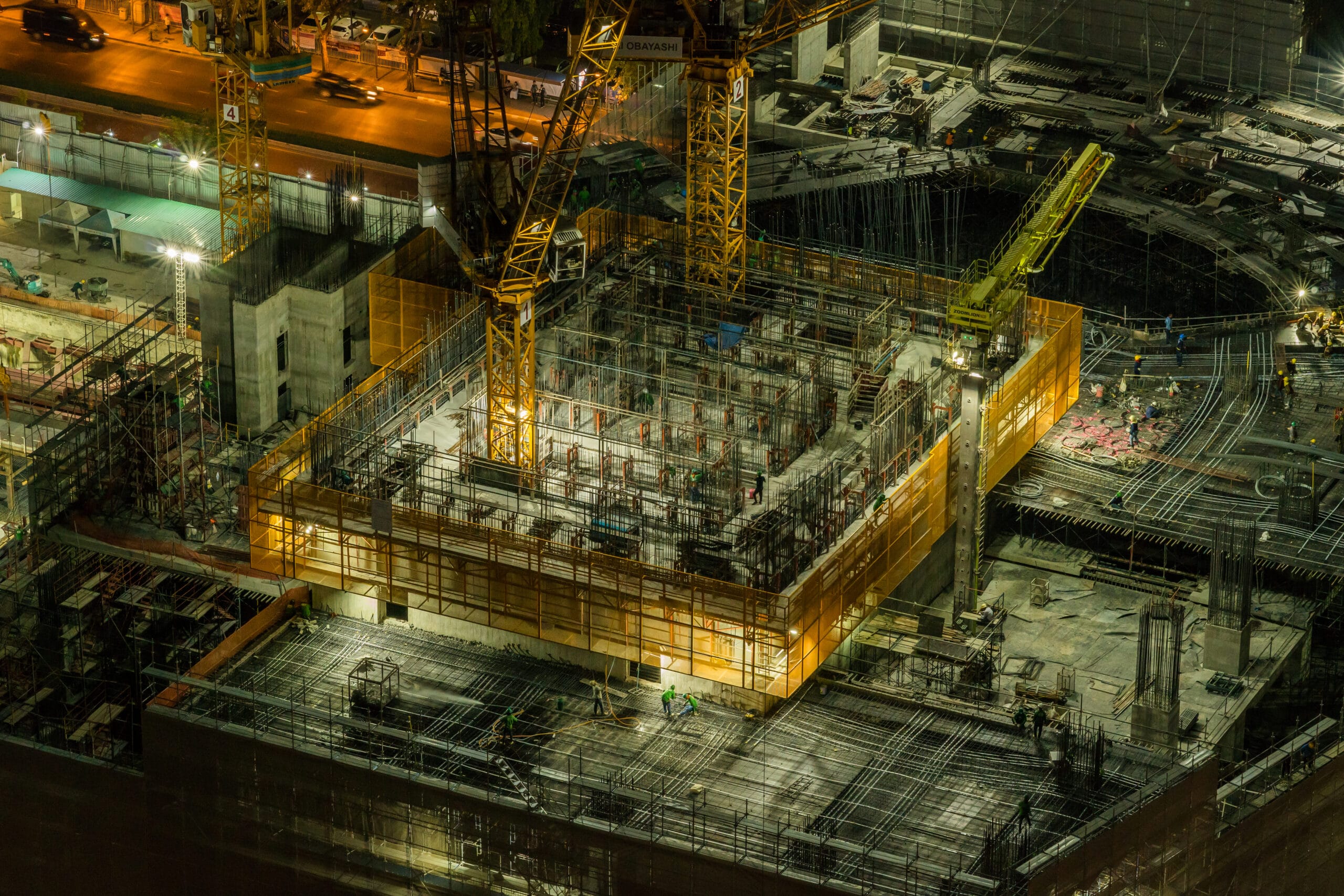 Cantiere di notte timelapse vision